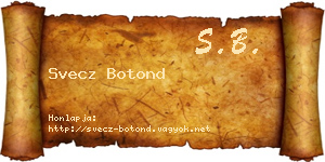 Svecz Botond névjegykártya